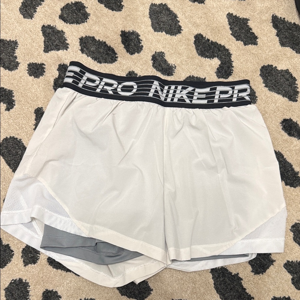 White Nike Pro Dri-Fit Women Shorts